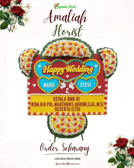 Papan Bunga Pernikahan Beruge Darat